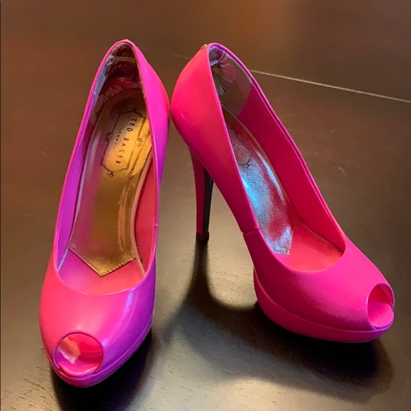 Ted Baker Neon Platform Heels - Picture 1 of 4
